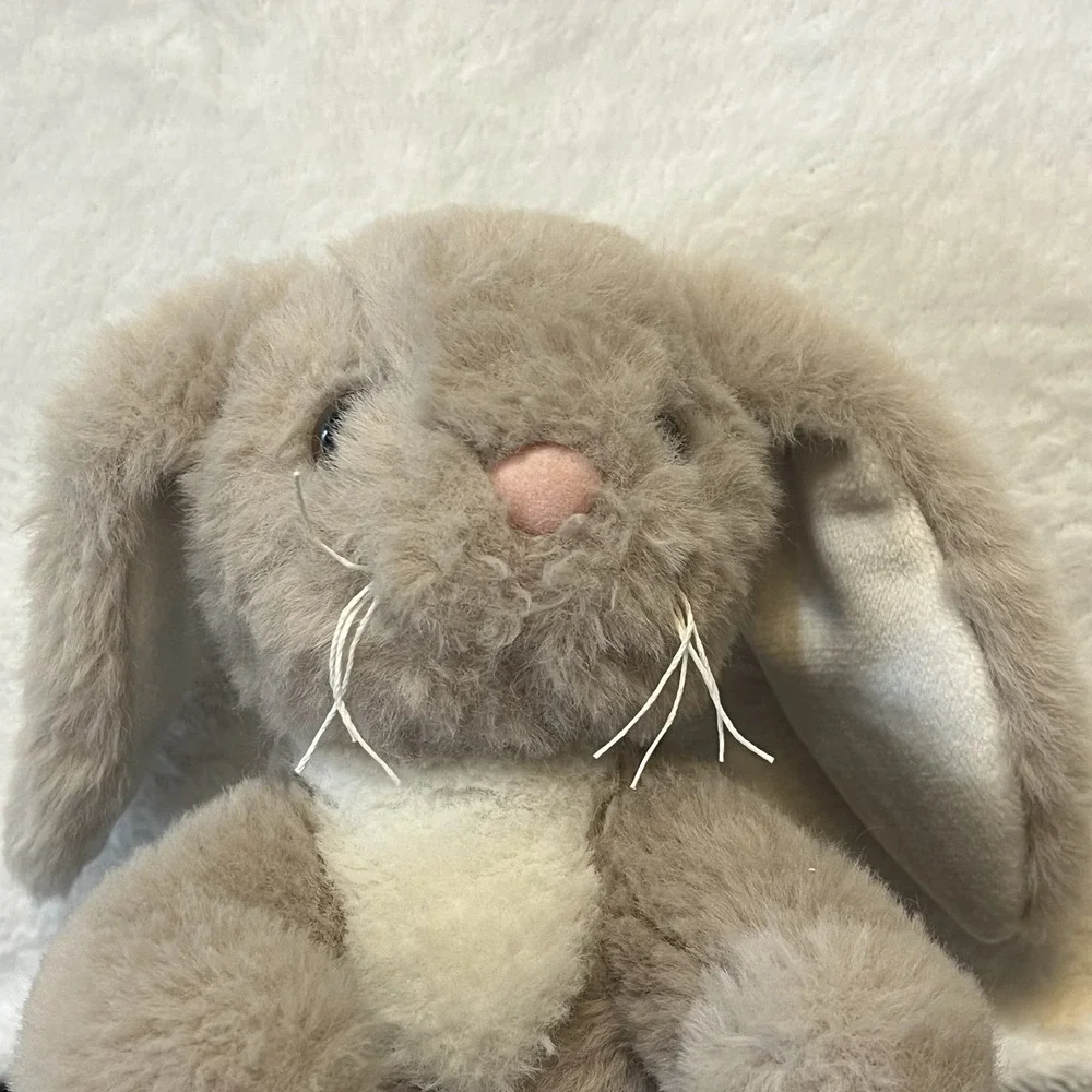 Bunny Rabbit Plush Bearington Collection Floppy Ears Brown White Stuffed Animal